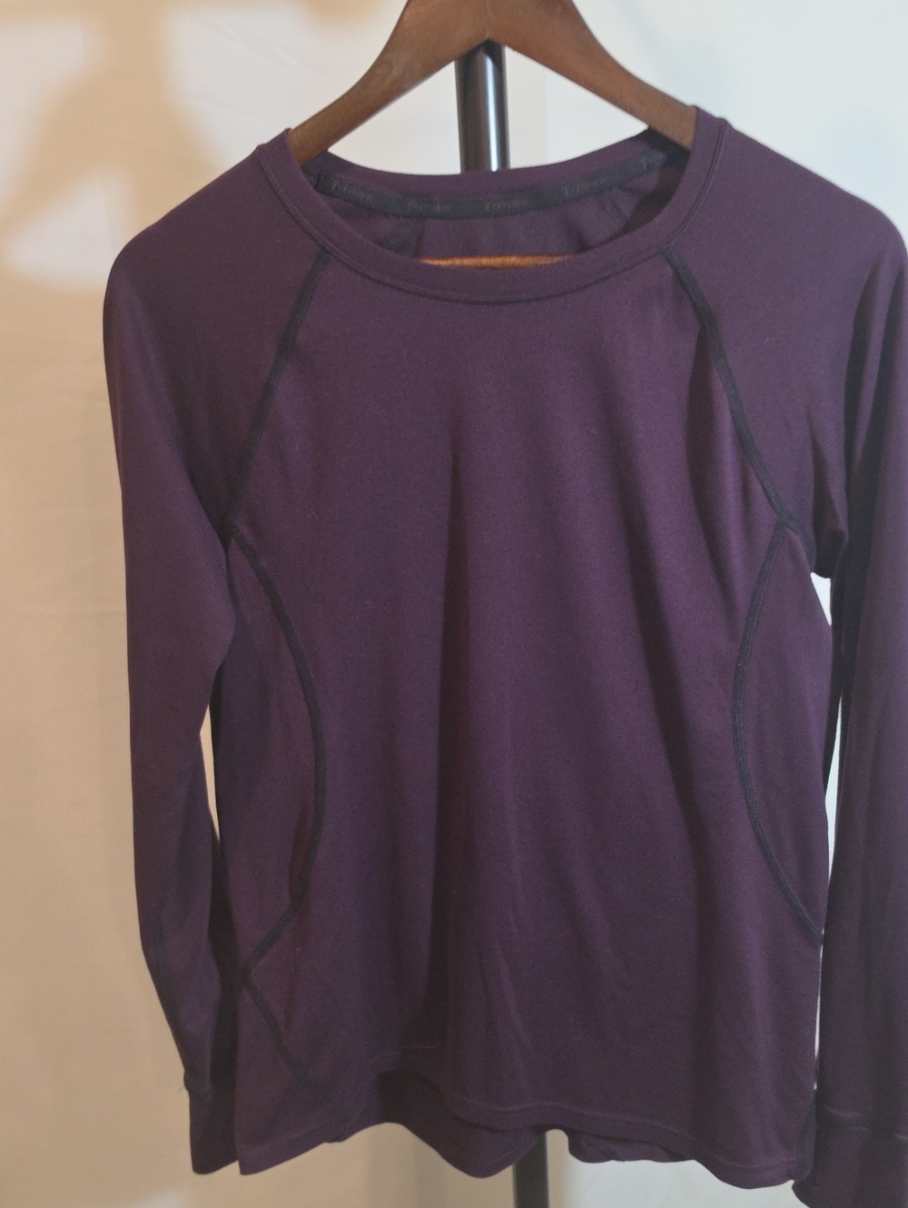 Women's Long Sleeve Crewneck Top - Deep Plum